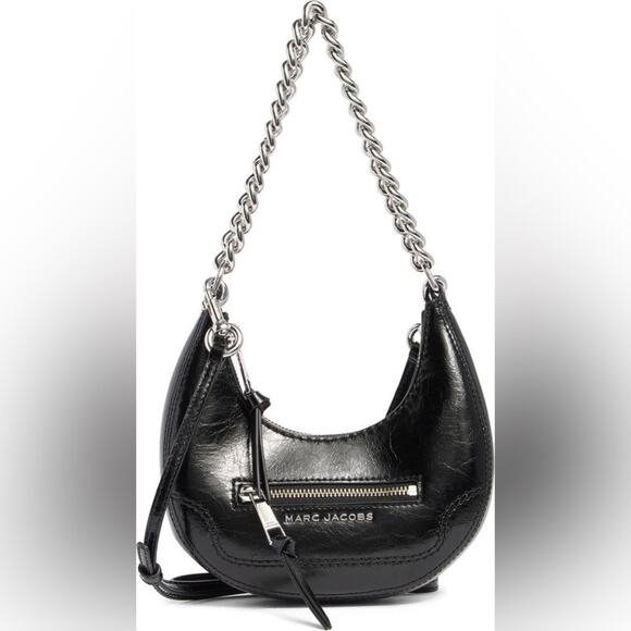Marc Jacobs Handbags - Marc Jacobs Mini Crescent Crinkle Leather Crossbody Bag